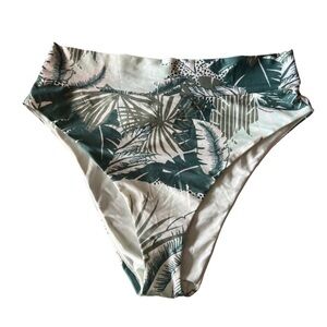 New - Aerie Green and White Tropical Bikini Bottom